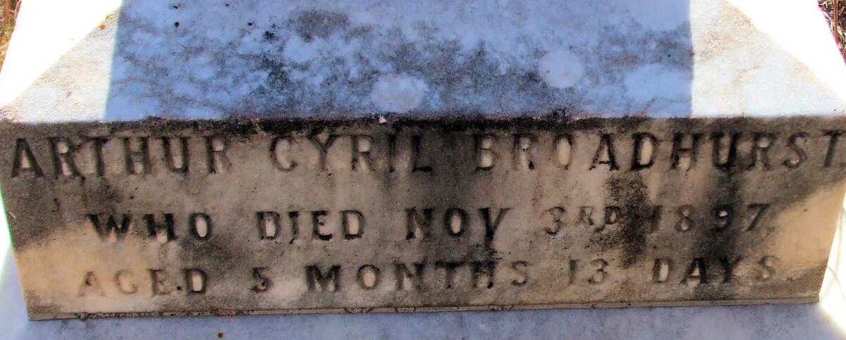 BROADHURST Arthur Cyril -1897