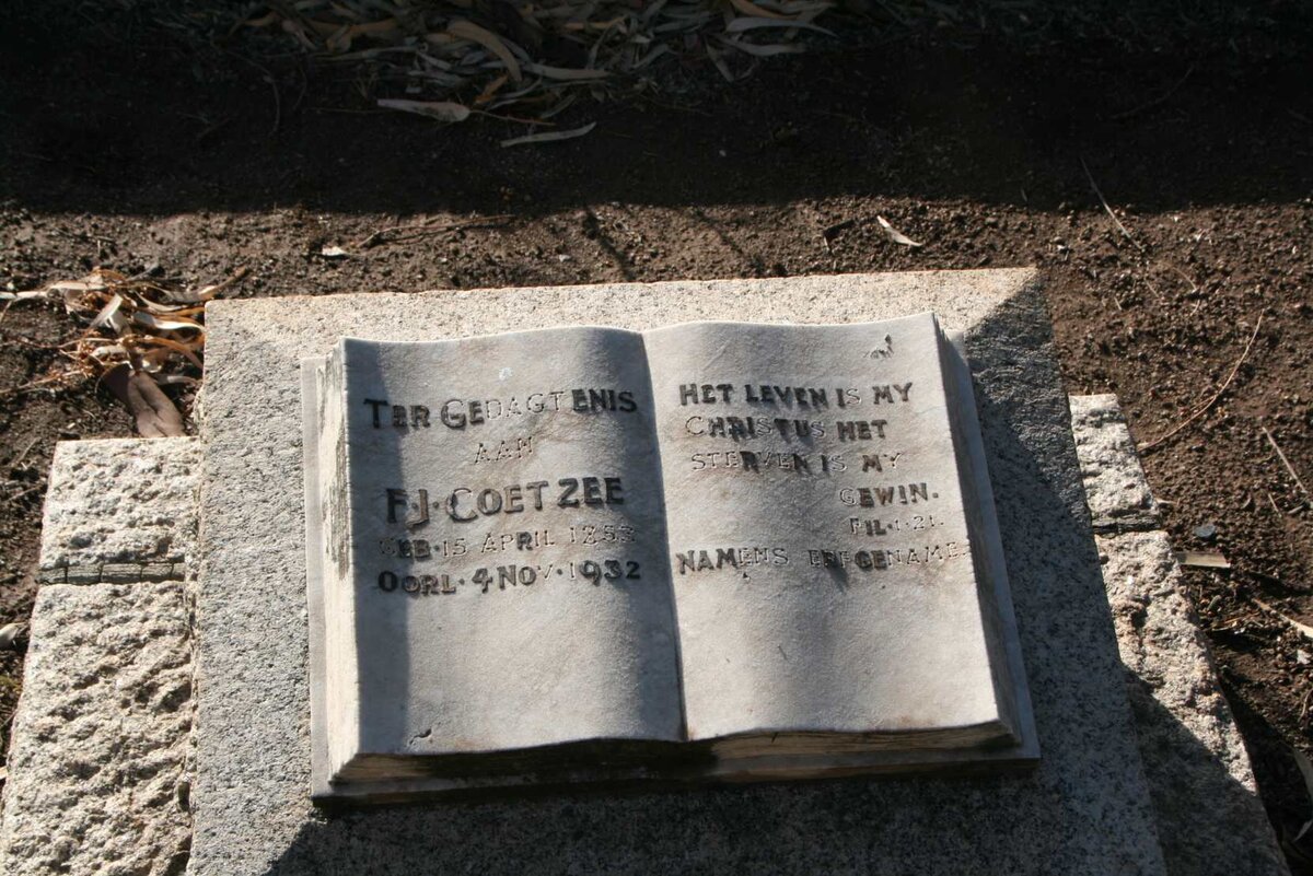 COETZEE F.J. 1853-1932