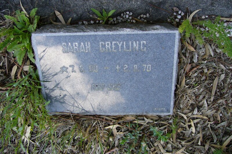 GREYLING Sarah 1903-1970