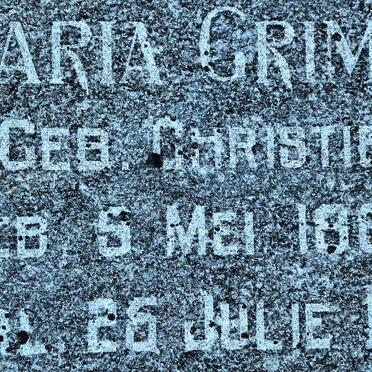 GRIMBEEK Maria nee CHRISTIE 1868-1960