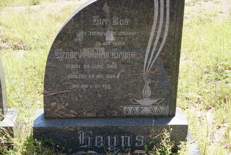 HEYNS Hendrik Willem 1889-1954