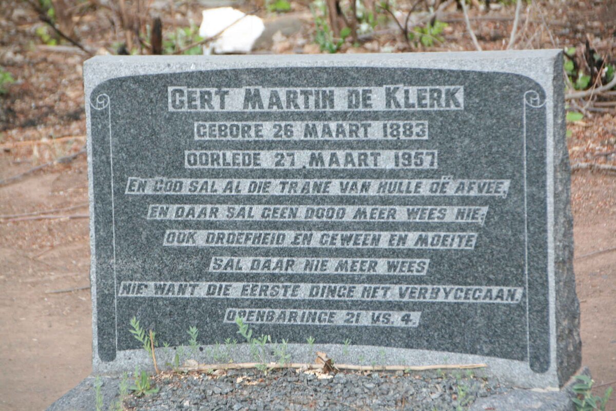 KLERK Gert Martin, de 1883-1957