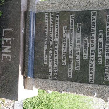 KRÜGER Magdalena Elizabeth 1913-1942