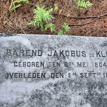 KLERK Barend Jacobus, de 1804-1883