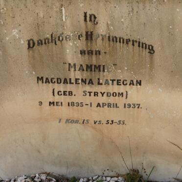 LATEGAN Magdalena nee STRYDOM 1895-1937