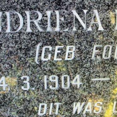 LOTTER Hendriena H. nee FOURIE 1904-1977