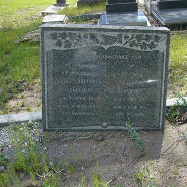 LOMBARD Sarel Johannes 1873-1945 &amp; Dina Corlina 1872-1962