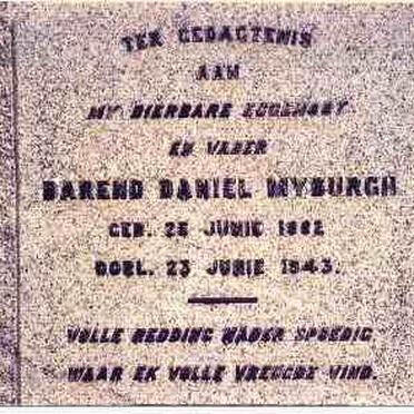 MYBURGH Barend Daniel 1882-1943