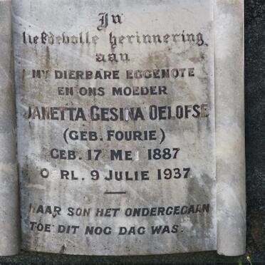 OELOFSE Janetta Gesina nee FOURIE 1887-1937