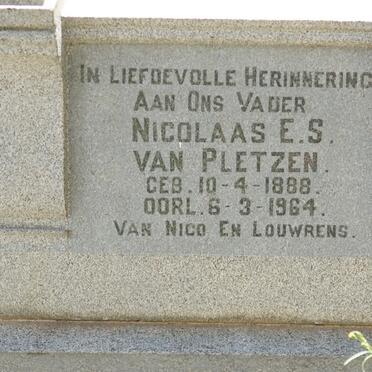 PLETZEN Nicolaas E.S., van 1888-1964
