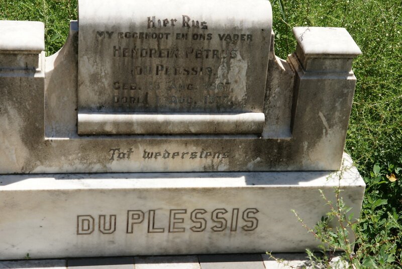 PLESSIS Hendreik Petrus, du 1867-1937