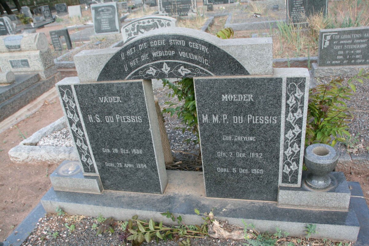 PLESSIS H.S., du 1886-1964 & M.M.P. GREYLING 1892-1965