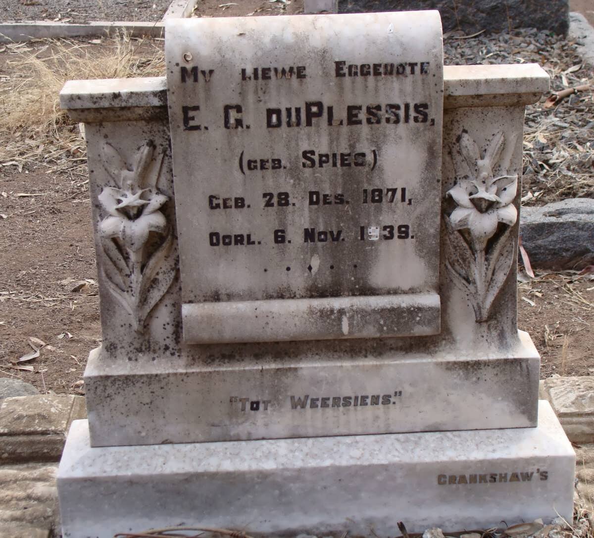 PLESSIS E.G., du 1871-1939