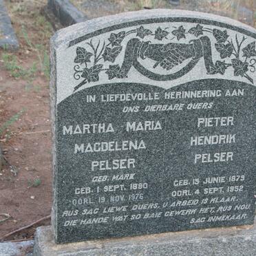 PELSER Pieter Hendrik 1879-1952 & Martha Maria Magdelena MARX 1890-1976