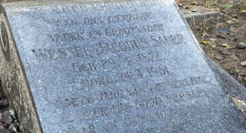 SAUER Wessel Jacobus 1872-1961