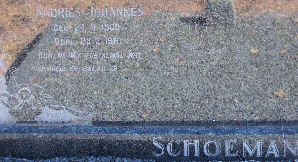 SCHOEMAN Andries Johannes 1900-1961