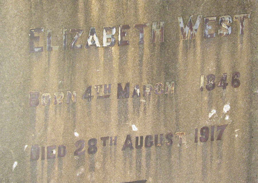WEST Elizabeth 1846-1917