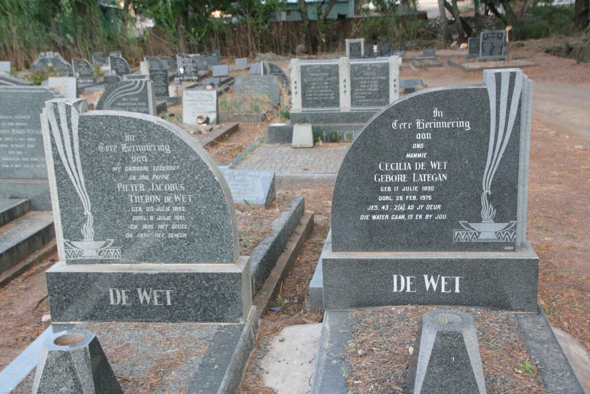 WET Pieter Jacobus Theron, de 1892-1951 :: WET Cecilia, de LATEGAN 1898-1975