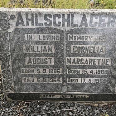 AHLSCHLAGER William August 1886-1964 &amp; Cornelia Margarethe 1888-1965