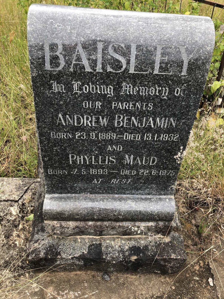 BAISLEY Andrew Benjamin 1889-1932 &amp; Phyllis Maud 1893-1975