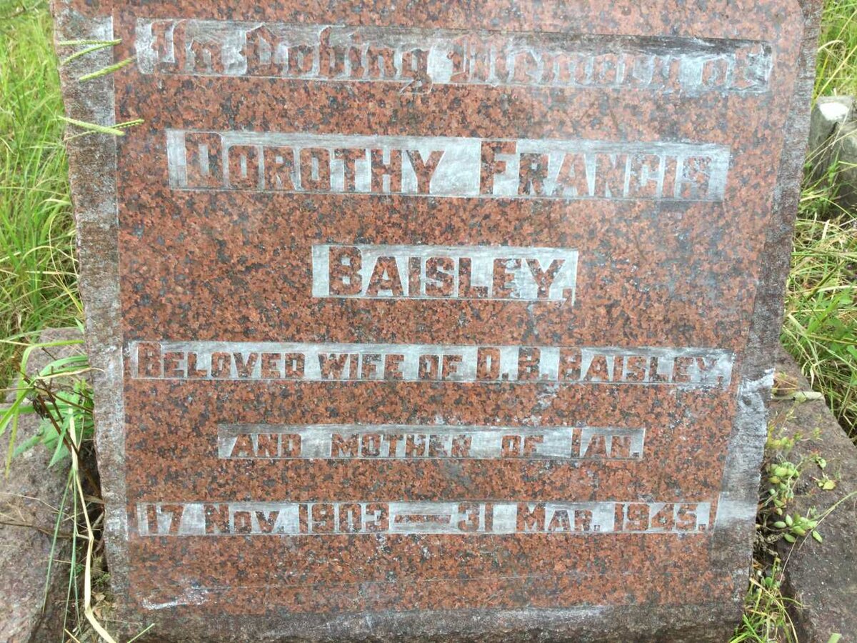 BAISLEY Dorothy Francis 1903-1945