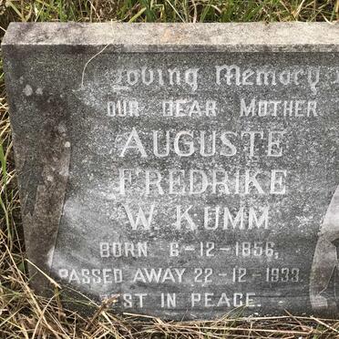 KUMM Auguste Fredrike W. 1856-1933