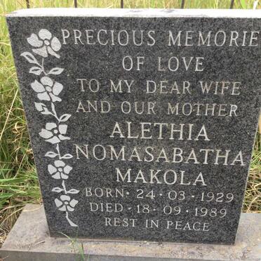 MAKOLA Alethia Nomasabatha 1929-1989