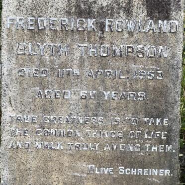 THOMPSON Frederick Rowland Blyth -1953