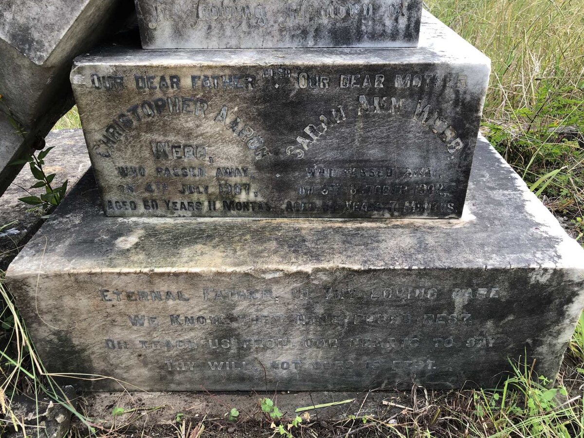 WEBB Christopher Aaron -1907 &amp; Sarah Ann -1902