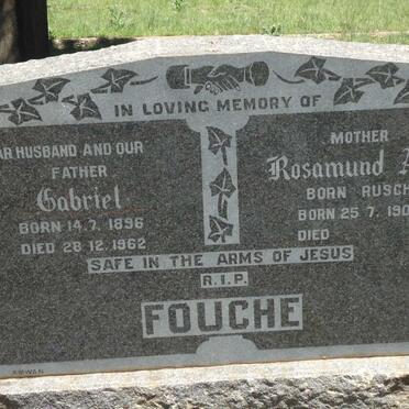 FOUCHE Gabriel 1896-1962 &amp; Rosamund Ann RUSCH 1902-