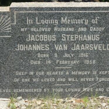 JAARSVELD Jacobus Stephanus Johannes, van 1916-1958