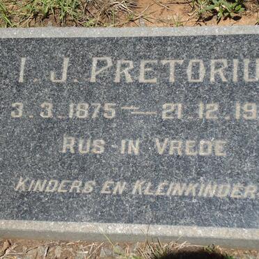 PRETORIUS I.J. 1875-1960