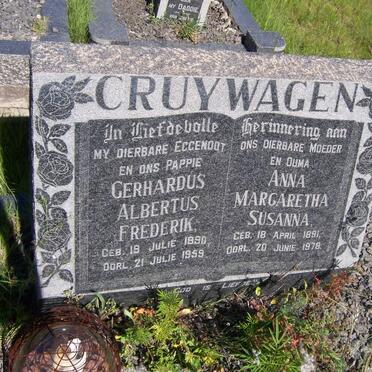 CRUYWAGEN Gerhardus Albertus Frederik 1890-1959 &amp; Anna Margaretha Susanna 1891-1978