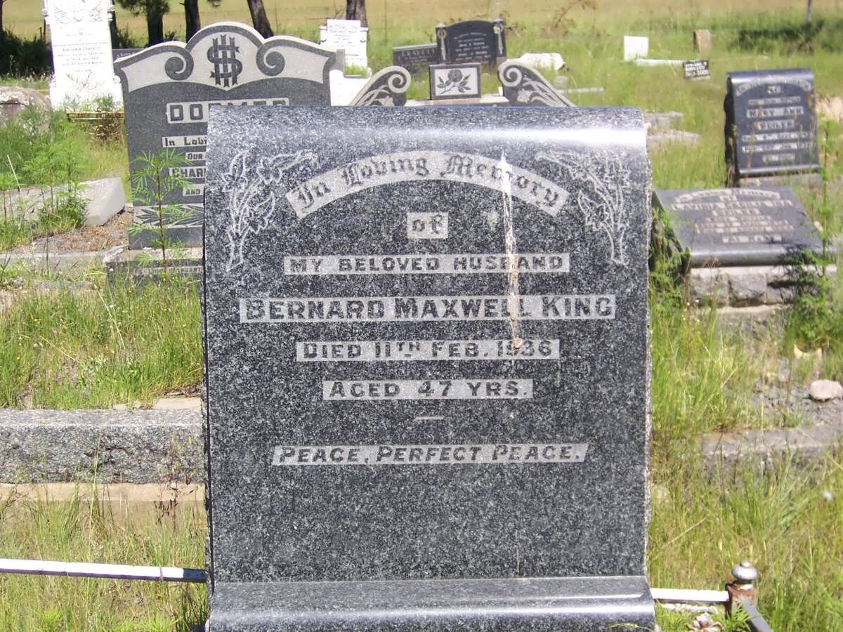 KING Bernard Maxwell -1936