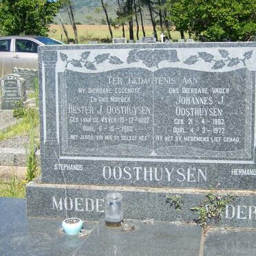 OOSTHUYSEN Johannes J. 1882-1972 &amp; Hester J van de VYVER 1882-1960