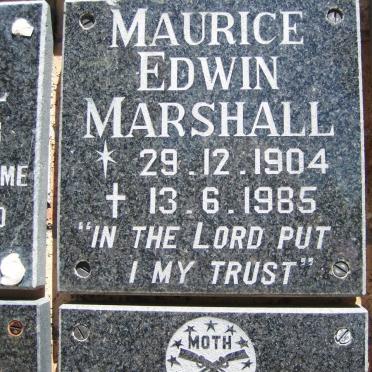 MARSHALL Maurice Edwin 1904-1985