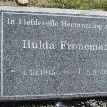 FRONEMAN Hulda 1915-1997