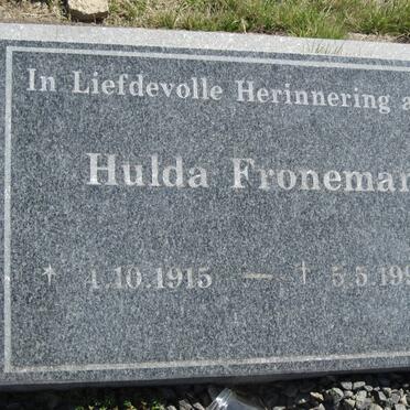 FRONEMAN Hulda 1915-1997