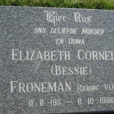 FRONEMAN Elizabeth Cornelia nee VERSTER 1911-1996