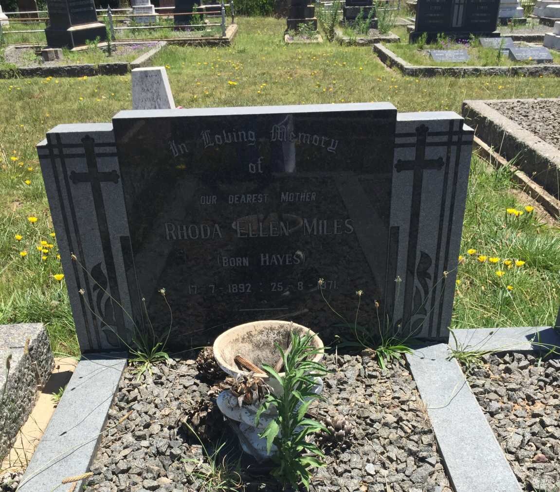MILES Rhoda Ellen nee HAYES 1892-1971