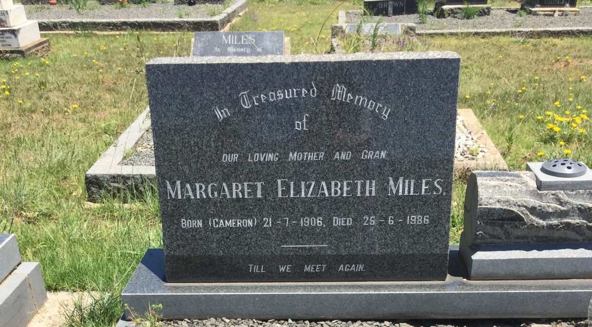MILES Margaret Elizabeth nee CAMERON 1906-1986