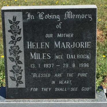 MILES Helen Marjorie nee DALBOCK 1937-1996