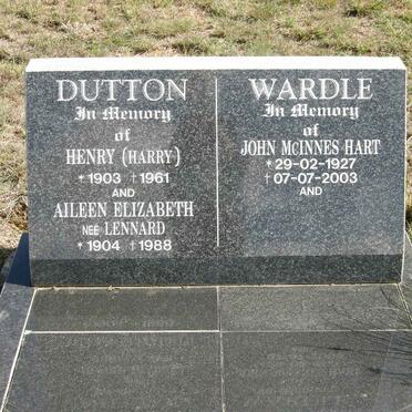 DUTTON Henry 1903-1961 &amp; Aileen Elizabeth LENNARD 1904-1988 :: WARDLE John McInnes Hart 1927-2003