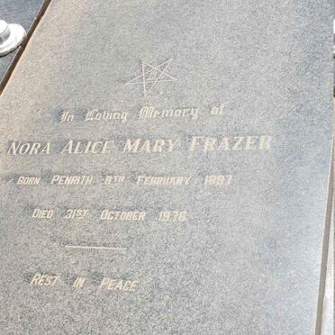 FRAZER Nora Alice Mary nee PENRITH 1897-1976