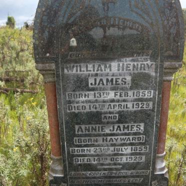 JAMES William Henry 1859-1929 &amp; Annie HAYWARD 1859-1929