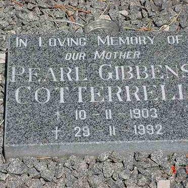 COTTERRELL Pearl Gibbens 1903-1992