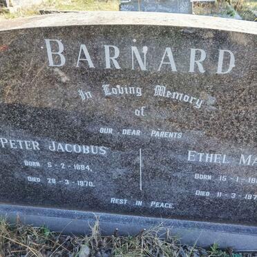 BARNARD Peter Jacobus 1894-1970 &amp; Ethel Maud 1888-1971