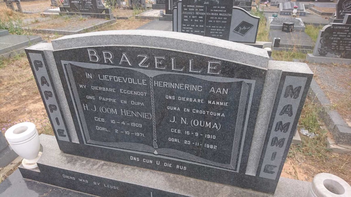 BRAZELLE H.J. 1909-1971 &amp; J.N. 1910-1982