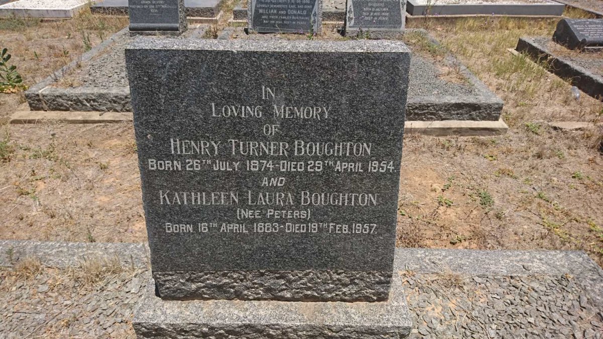 BOUGHTON Henry Turner 1874-1954 &amp; Kathleen Laura PETERS 1883-1957