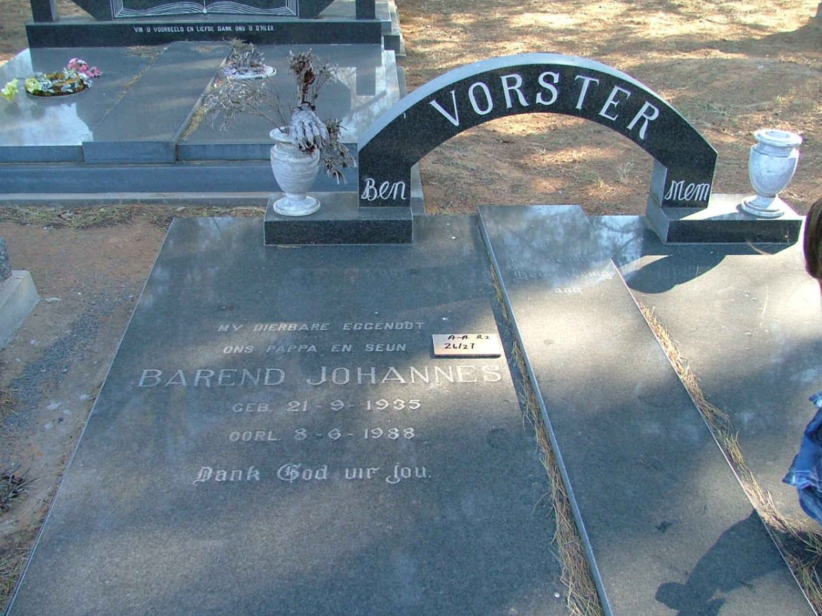 VORSTER Barend Johannes 1935-1988